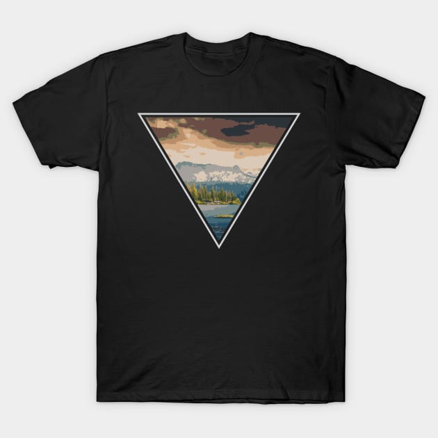 Triangle Lake Lover Backpacker Adventure Outdoor Nature Trip Camper Design Gift Idea T-Shirt by c1337s